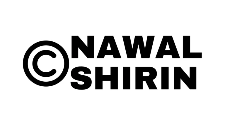 a text nawal shirin and copyright sign