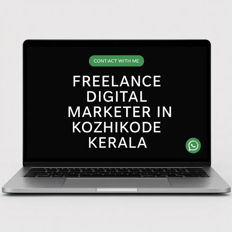 a laptop screen written freelance digital marketer in kozhikode